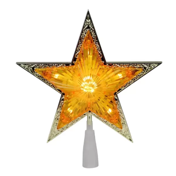 Northlight 9 in. Gold and Amber Crystal 5 Point Star Christmas Tree Topper