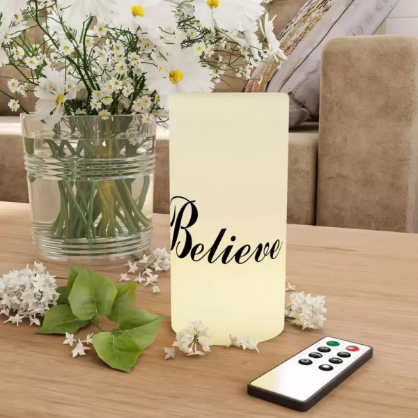 Lavish Home "Believe" LED Flameless Candle with Remote Control