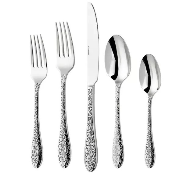 Oneida Ivy Flourish 18/10 Stainless Steel Teaspoons, European Size (Set of 12)