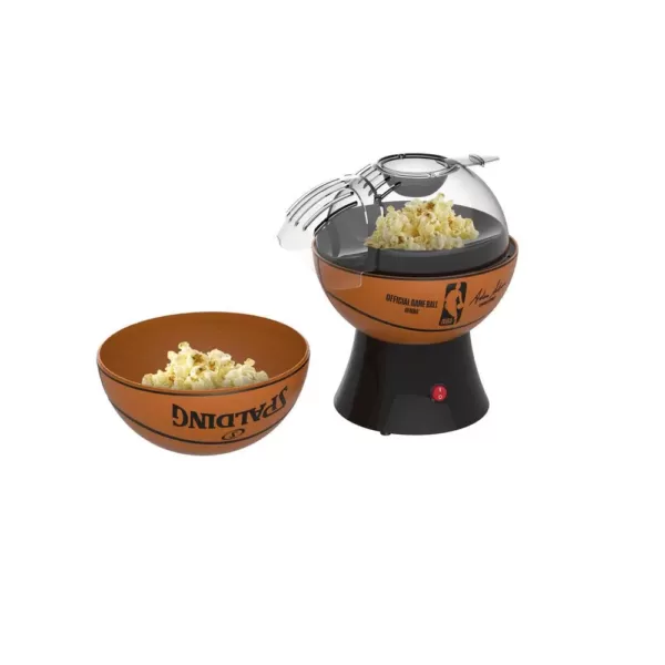 Uncanny Brands Kernel Capacity 3 oz. Orange and Black NBA/Spalding Hot-Air Popcorn Maker