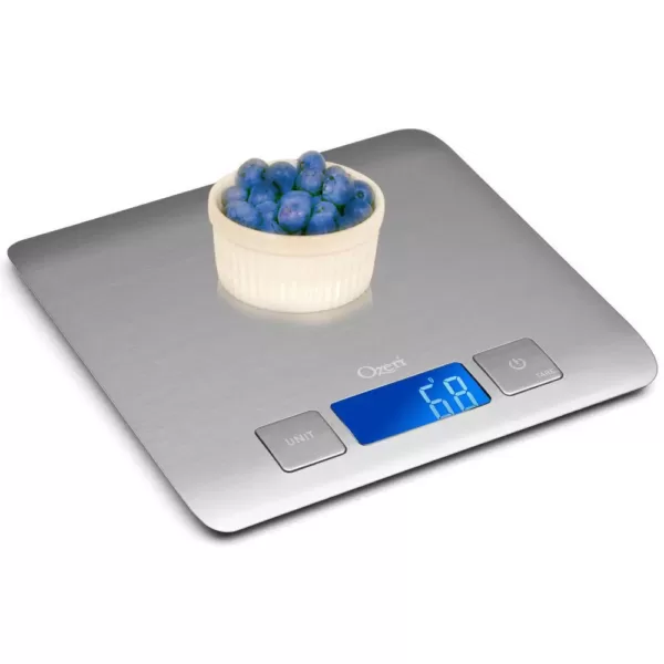 Ozeri Zenith Digital Kitchen Scale in Refined Stainless Steel with Fingerprint Resistant Coating