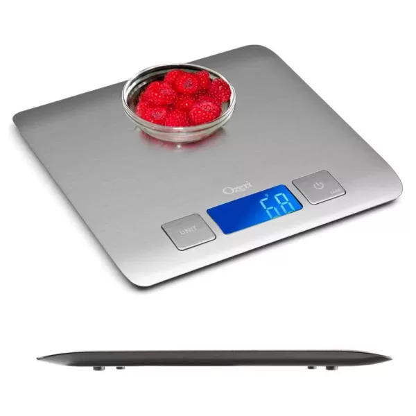 Ozeri Zenith Digital Kitchen Scale in Refined Stainless Steel with Fingerprint Resistant Coating