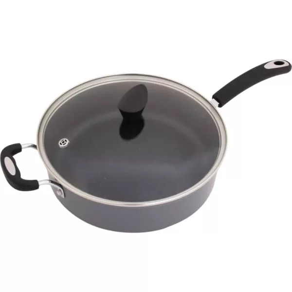 Ozeri Stone Earth 5.3 qt. Aluminum Ceramic Nonstick Sauce Pan in Granite Gray with Glass Lid