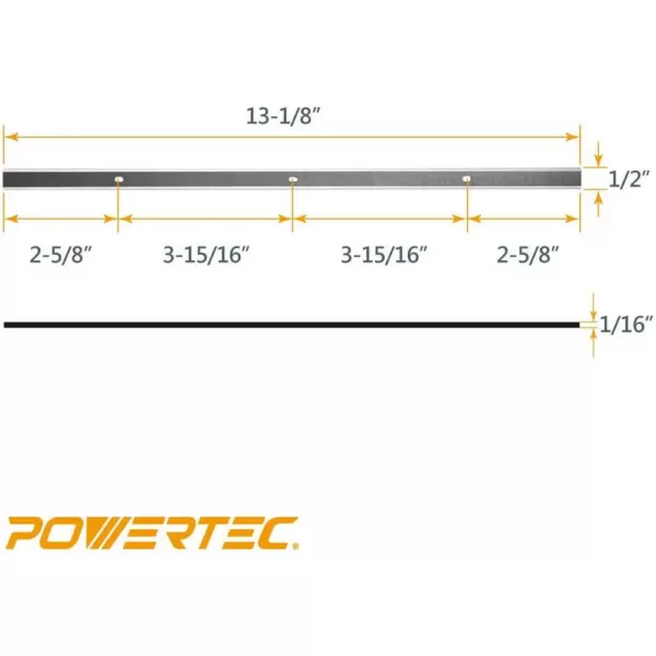 POWERTEC 13 in. High-Speed Steel Planer Knives for Grizzly G0689 (Set of 2)