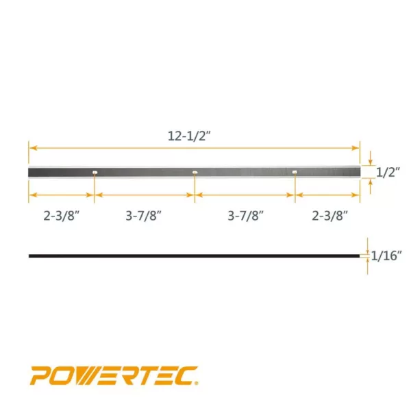 POWERTEC 12-1/2 in. HSS Planer Blades for Ryobi AP-12 (Set of 2)