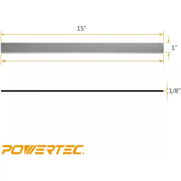 POWERTEC 15 in. High-Speed Steel Planer Knives for JET 708529G JWP-15CS JWP-15HO (Set of 3)