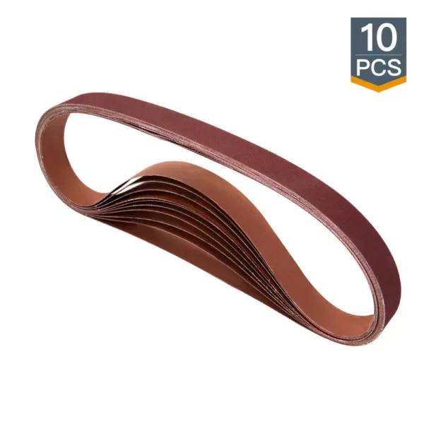 POWERTEC 1 in. x 42 in. 120-Grit Aluminum Oxide Sanding Belt (10-Pack)