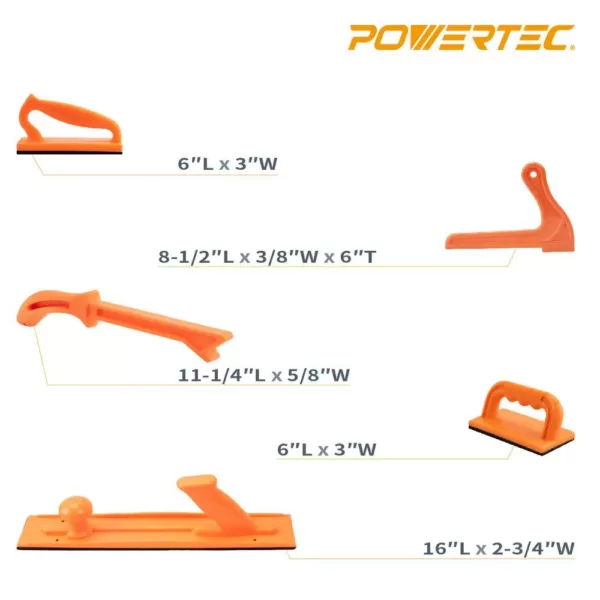 POWERTEC Plastic Safety Push Block and Stick Set (5-Piece)