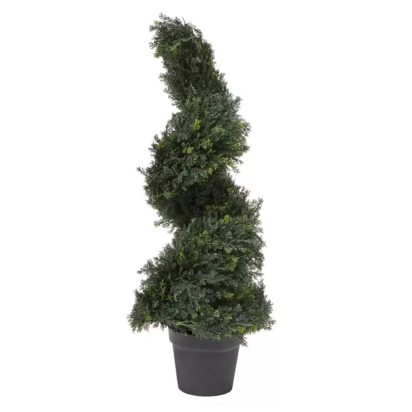 Pure Garden 36 in. Artificial Cypress Spiral Topiary