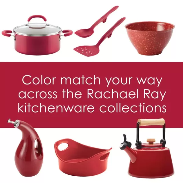 Rachael Ray Cast Iron Red Shimme Fondue Pot Set, 1.5-Quart