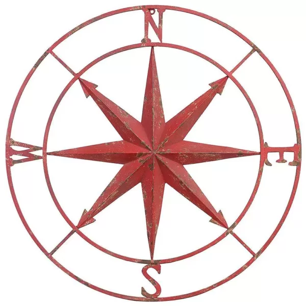 3R Studios 41 in. Dia. Compass Rose Metal Wall Plaque