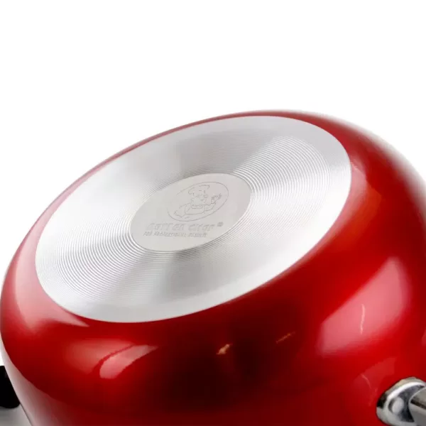 Better Chef 6 qt. Round Aluminum Nonstick Dutch Oven in Red with Glass Lid