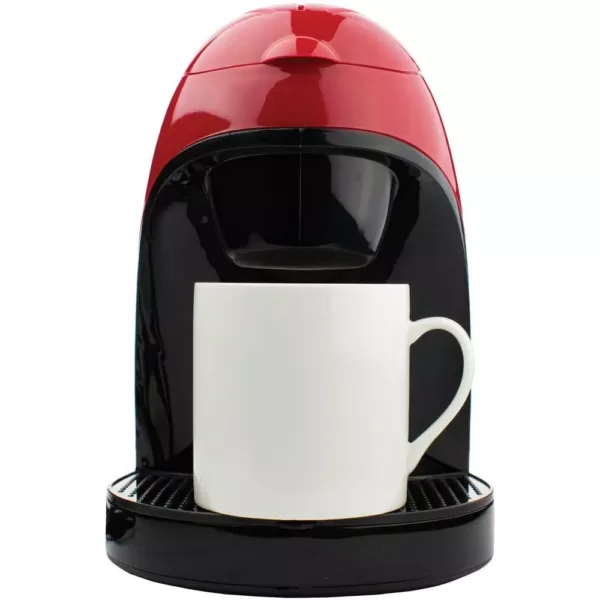 Brentwood Appliances 1-Cup Red Coffee Maker with Mug and 2-Slice Red Extra-Wide Slot Toaster