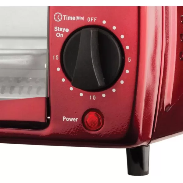 Brentwood 4-Slice Red Toaster Oven