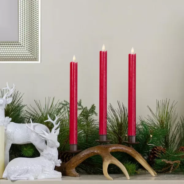 Northlight 12 in. Red Flameless Taper Christmas Candles (Set of 2)