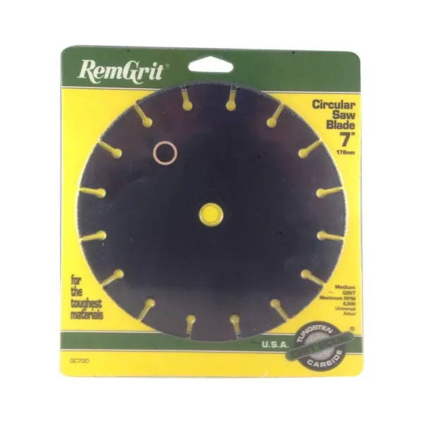 RemGrit 7 in. Medium Grit Carbide Grit Circular Saw Blade