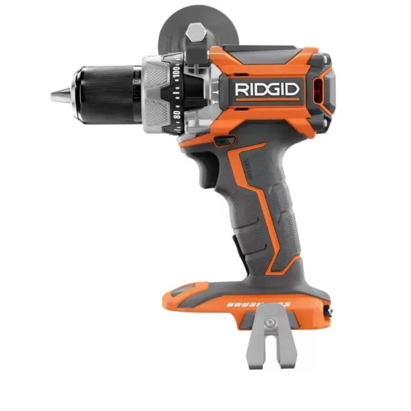 RIDGID 18-Volt Lithium-Ion Cordless Brushless 1/2 in. Compact Hammer Drill Kit with (2) 2.0 Ah Batteries, Charger, and Bag