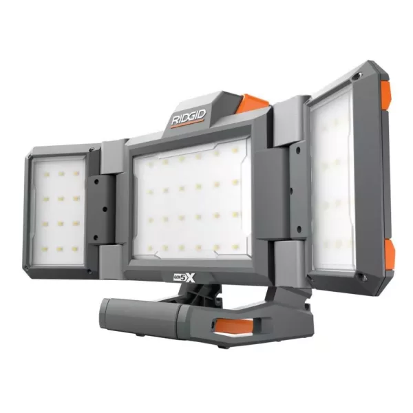 RIDGID 18-Volt Hybrid Folding Panel Light with 18-Volt Lithium-Ion 2.0 Ah Battery and Charger Kit