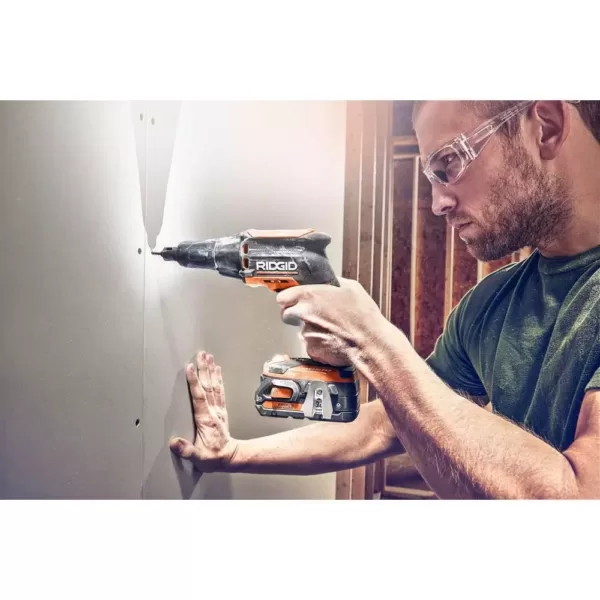 RIDGID 18-Volt Lithium-Ion Cordless Brushless Drywall Screwdriver with JobMax Multi-Tool, (2) 2.0 Ah Batteries, and Charger