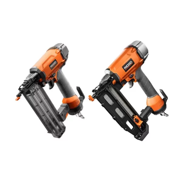 RIDGID 18-Gauge 2-1/8 in. Brad Nailer and 16-Gauge 2-1/2 in. Straight Finish Nailer Kit