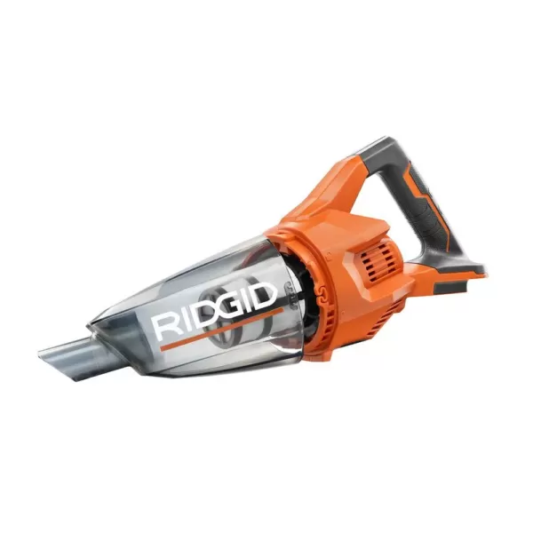 RIDGID 18-Volt Cordless Hand Vacuum (Tool Only) with Crevice Nozzle, Utility Nozzle and Extension Tube