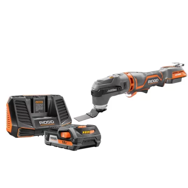 RIDGID 18-Volt OCTANE Job Max Multi-Tool with 18-Volt Lithium-Ion 2.0 Ah Battery and Charger Kit