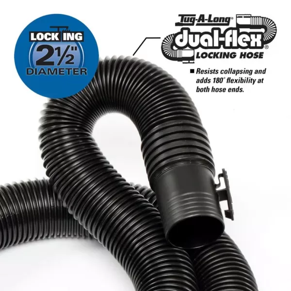 RIDGID 2-1/2 in. x 20 ft. Dual-Flex Tug-A-Long Locking Vacuum Hose for RIDGID Wet/Dry Shop Vacuums