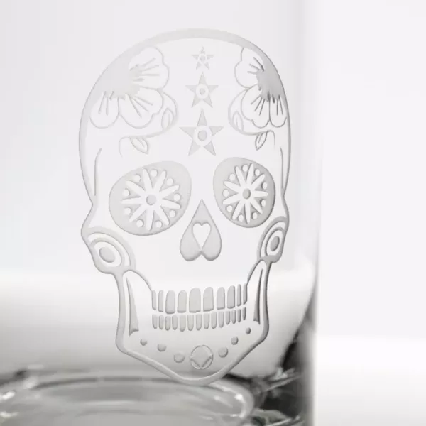 Rolf Glass Sugar Skull 16 oz. Pint Glass (Set of 4)