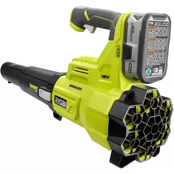 RYOBI 110 MPH 410 CFM 18-Volt ONE+ Brushless Lithium-Ion Cordless Variable-Speed Jet Fan 4Ah Battery Blower & Charger Included