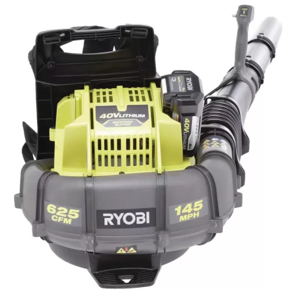 RYOBI Reconditioned 145 MPH 625 CFM 40-Volt Lithium-Ion Cordless Backpack Blower 5 Ah Battery and Charger Included