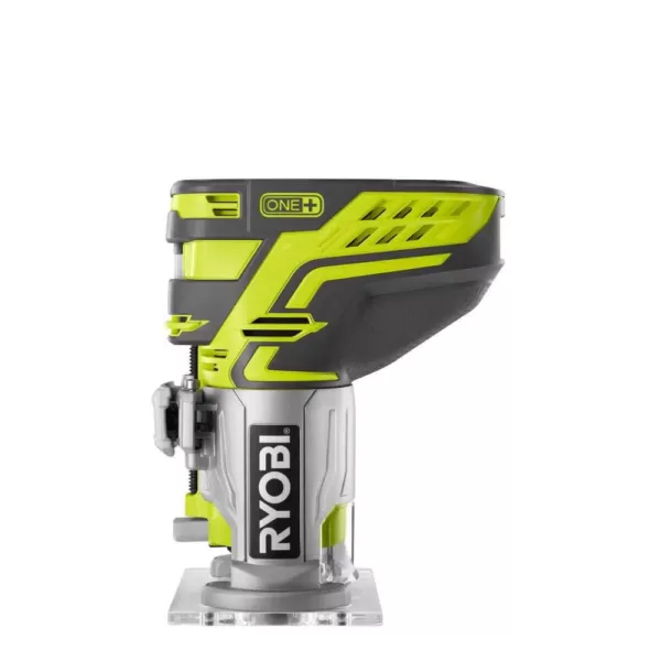 RYOBI 18-Volt ONE+ Cordless Fixed Base Trim Router with Roundover Router Bit Set (4-Piece)