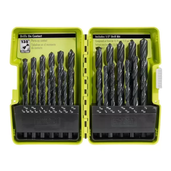 RYOBI Black Oxide Index Drill Bit Set (29-Piece)