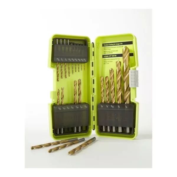 RYOBI Titanium Coated Drill Bit Set (21-Piece)