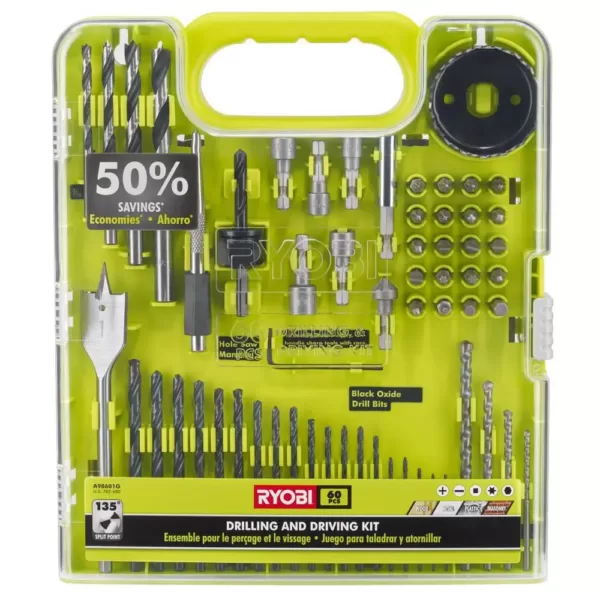 RYOBI Multi-Material Drill and Drive Kit (90-Piece) with BONUS 25FT Tape Measure