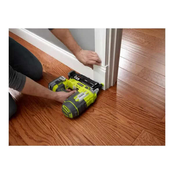 RYOBI 18-Volt ONE+ Lithium-Ion Cordless AirStrike 16-Gauge Cordless Straight Finish Nailer (Tool Only) with Sample Nails