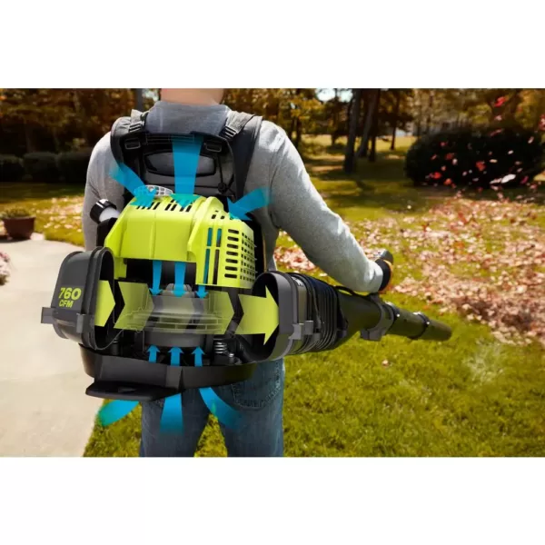 RYOBI 175 MPH 760 CFM 38cc Gas Backpack Leaf Blower