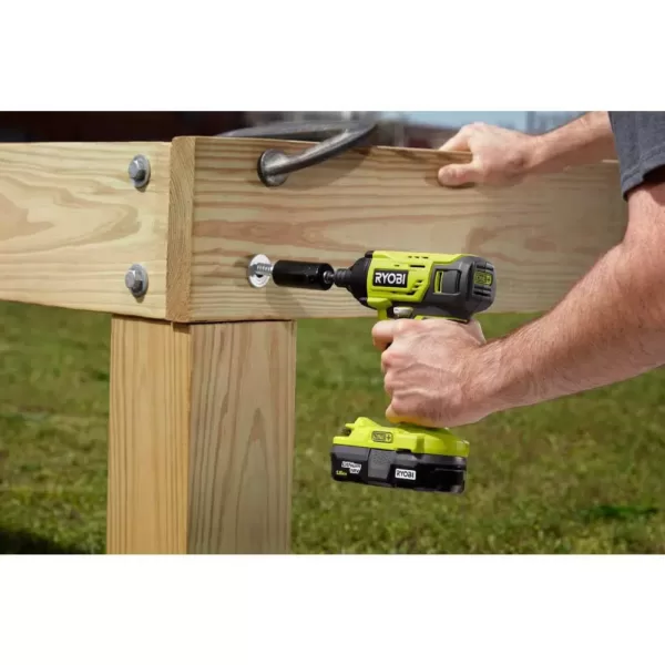 RYOBI 18-Volt ONE+ Lithium-Ion Cordless 1/4 in. Impact Driver Kit with (2) 1.5 Ah Batteries, Charger, and Bag