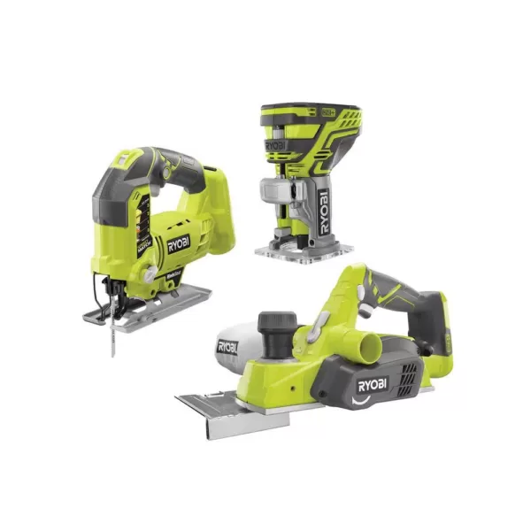 RYOBI 18-Volt ONE+ Cordless Jig Saw, Trim Router, and Planer (Tools Only)