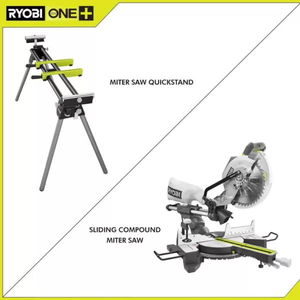 RYOBI 15 Amp 10 in. Sliding Compound Miter Saw and Universal Miter Saw QUICKSTAND