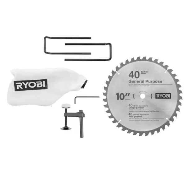 RYOBI 10 in. Sliding Miter Saw with LED and Miter Saw Stand with Tool-Less Height Adjustment