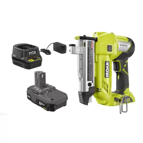 RYOBI 18-Volt ONE+ Lithium-Ion Cordless AirStrike 23-Gauge 1-3/8 in. Headless Pin Nailer Kit with 1.5 Ah Battery and Charger