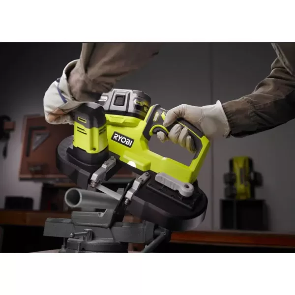 RYOBI ONE+ 18V Cordless 2-1/2 in. Compact Band Saw Kit with (1) 4.0 Ah Lithium-ion Battery and 18V Charger