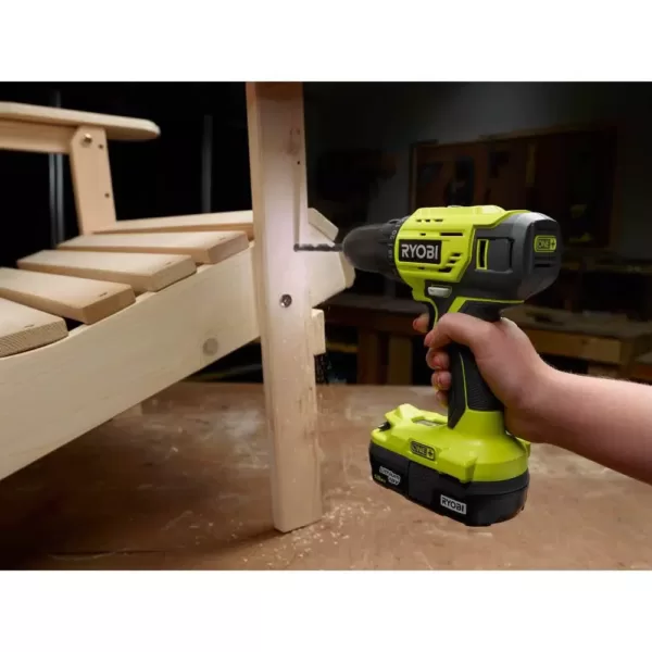 RYOBI 18-Volt Cordless ONE+ 1/2 in. Drill/Driver Kit w/(1) 1.5 Ah Battery and Charger and Impact Rated Driving Kit (40-Piece)