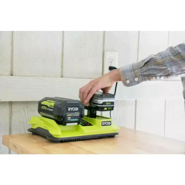 RYOBI ONE+ Lithium-Ion Dual Platform Charger for RYOBI 18-Volt ONE+ and 40-Volt Batteries