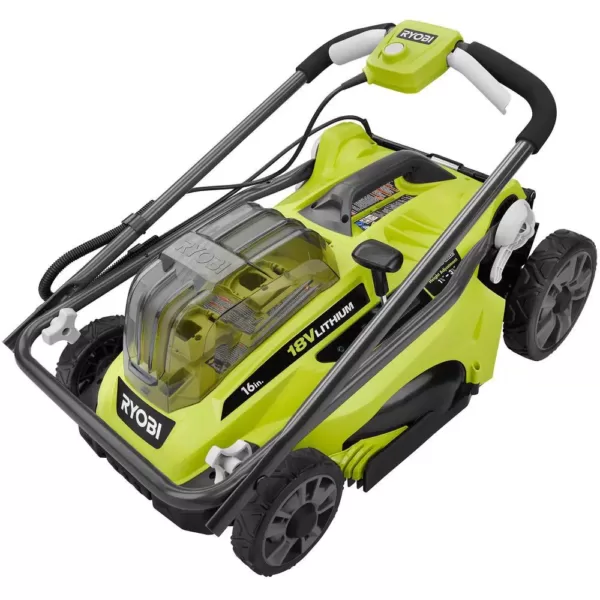 RYOBI 16 in. ONE+ 18-Volt Lithium-Ion Cordless Battery Walk Behind Push Lawn Mower Two 4.0Ah Batteries/Charger Included