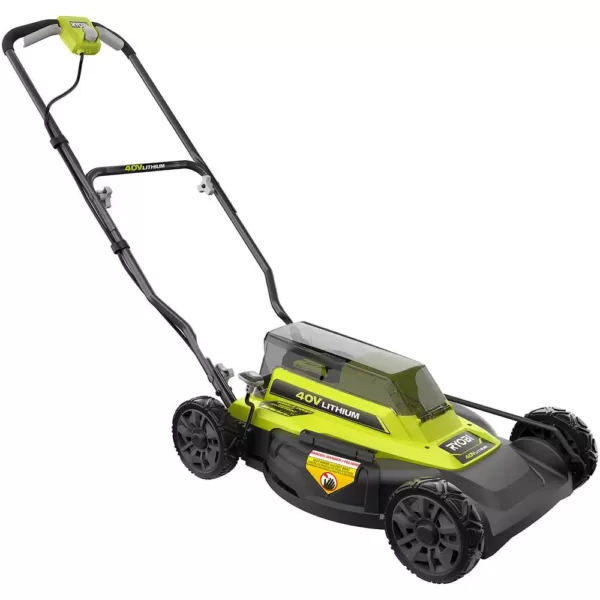 RYOBI 18 in. 40-Volt 2-in-1 Lithium-Ion Cordless Battery Walk Behind Push Mower with Two 4.0 Ah Batteries and Charger Included