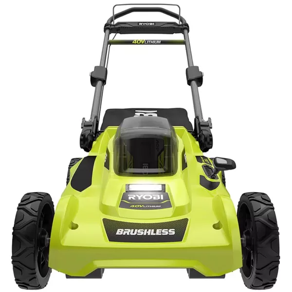 RYOBI 20 in. 40-Volt Brushless Lithium-Ion Cordless Battery Walk Behind Push Lawn Mower two 6.0 AhBatteries & Charger Included