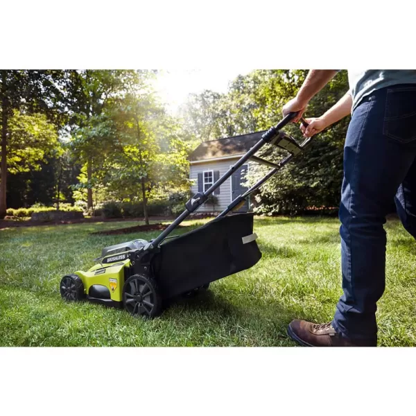 RYOBI 20 in. 40-Volt Brushless Lithium-Ion Cordless Battery Walk Behind Push Lawn Mower 6.0 Ah Battery/Charger Included