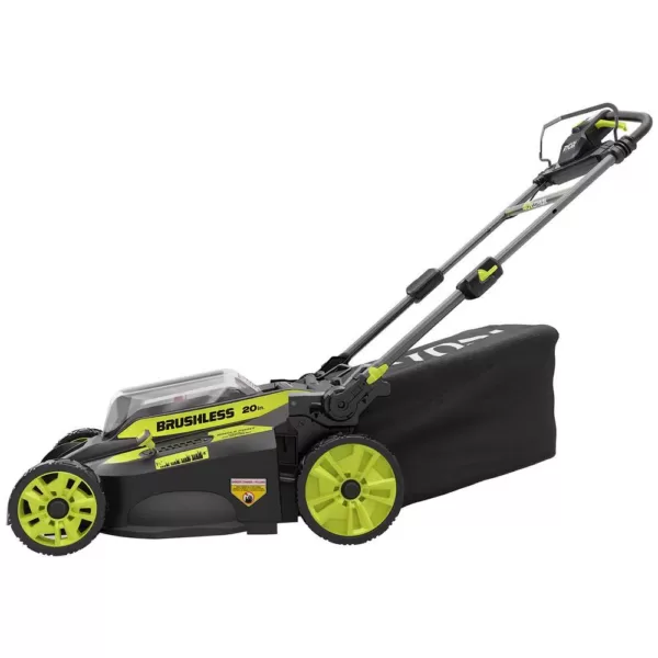 RYOBI 20 in. 40-Volt 6.0 Ah Lithium-Ion Battery Brushless Cordless Walk Behind Self-Propelled Lawn Mower with Charger Included