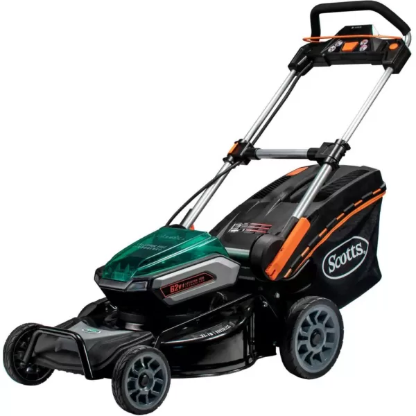 Scotts 21 in. 62-Volt Lithium-Ion Cordless Battery Walk Behind Push Mower with 5 Ah Battery and Charger Included